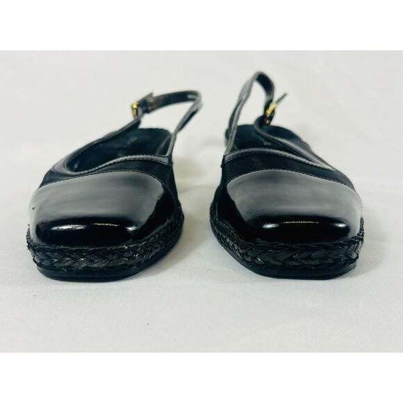 David Tate Portos Black Slingback Wedges Mesh 8M - Picture 3 of 9